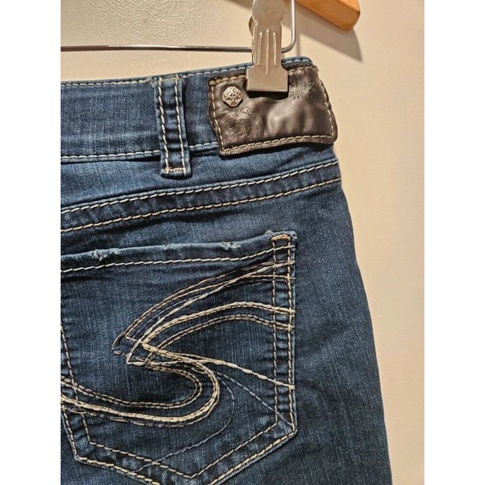 Silver Jeans Suki Mid Super Skinny Womens Blue Distressed Denim Jeans w31×L31 - Picture 6 of 11